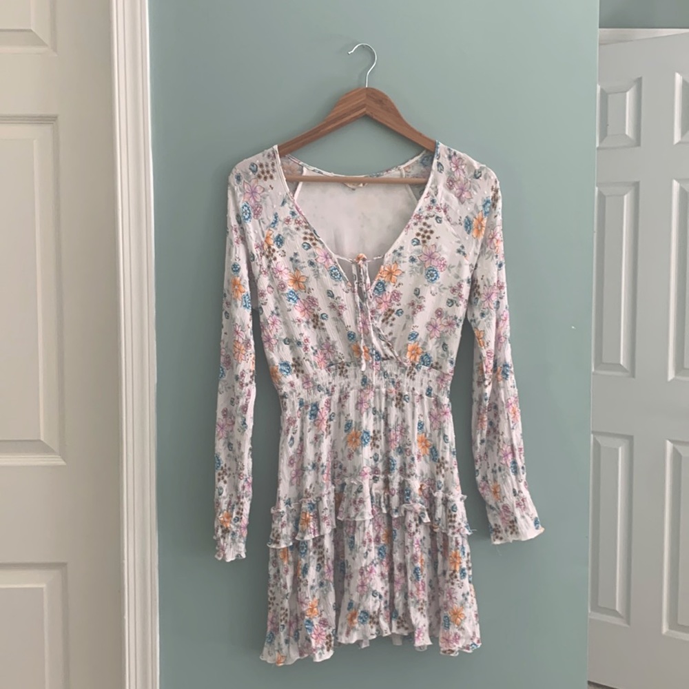 ALTAR’D STATE: Floral Mini Long Sleeve Rayon Dress Size XS